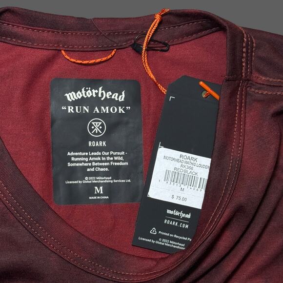 Roark 'Motorhead' Mathis Core SS Active Tee Size M NWT Red/Black - Picture 5 of 10